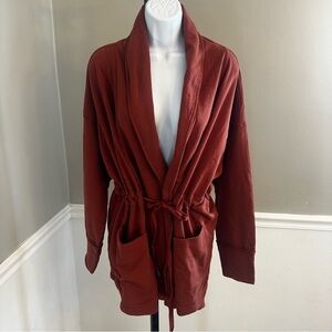Knox Rose Women's Fiery Brown Jacket Pockets, Drawstring Waist Size 1X‎ New